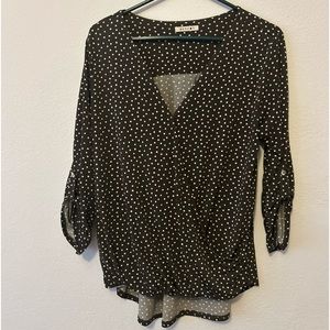 Olive Green with polka dots blouse